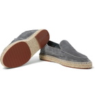 Loro Piana - Seaside Walk Collapsible-Heel Suede Espadrilles - Gray