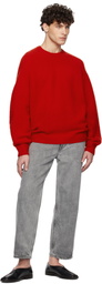 YLÈVE Red Brushed Wool Sweater