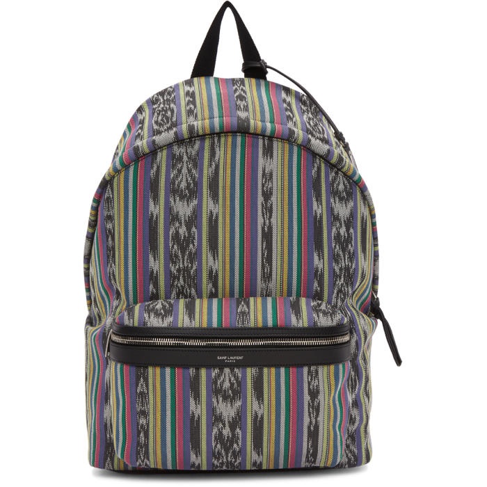 Saint Laurent Multicolor Striped City Backpack