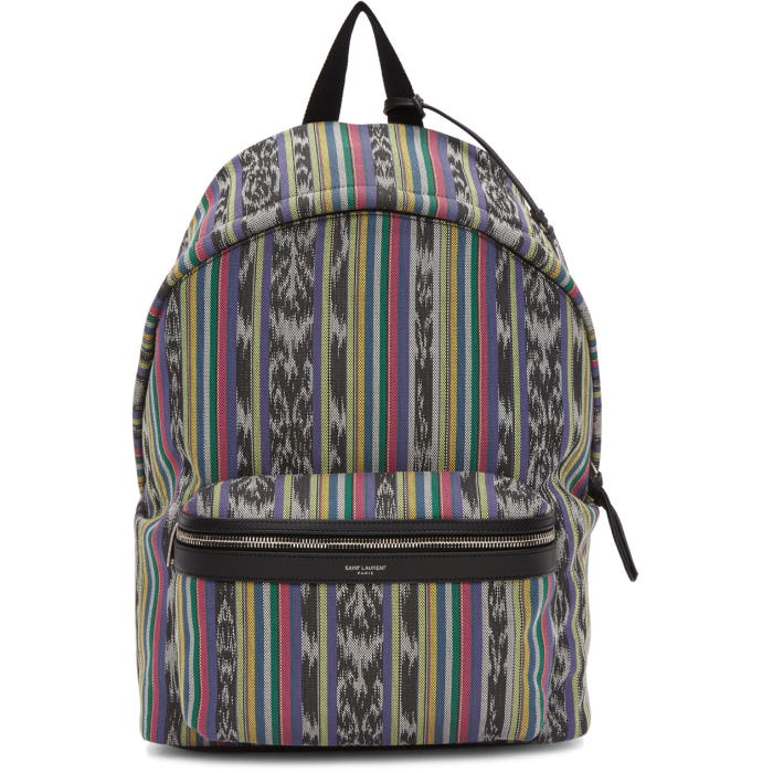 Photo: Saint Laurent Multicolor Striped City Backpack