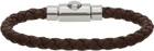 Ferragamo Brown Braided Gancini Bracelet