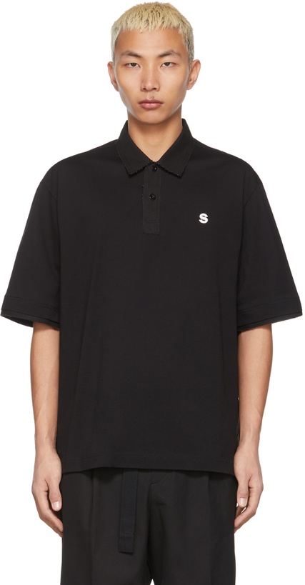 Photo: Sacai Black Logo Piqué Polo