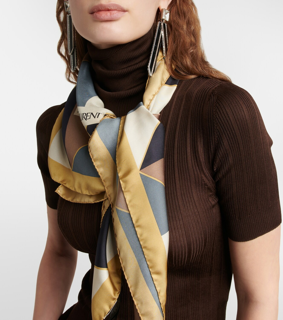 Saint Laurent Cable Knit Scarf