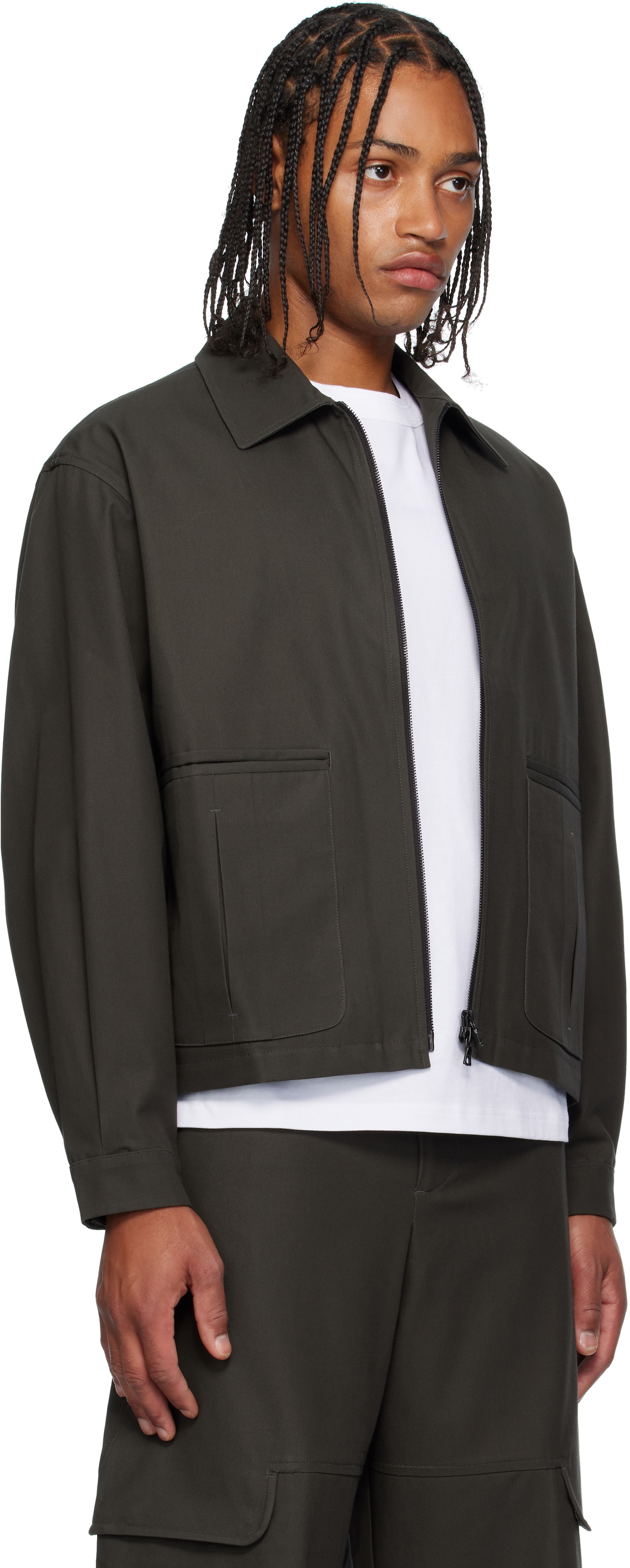 SAGE NATION Gray Index Cotton Twill Jacket
