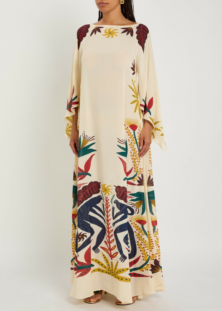 Etro Printed Chiffon Maxi Cover-up Dress Multicoloured