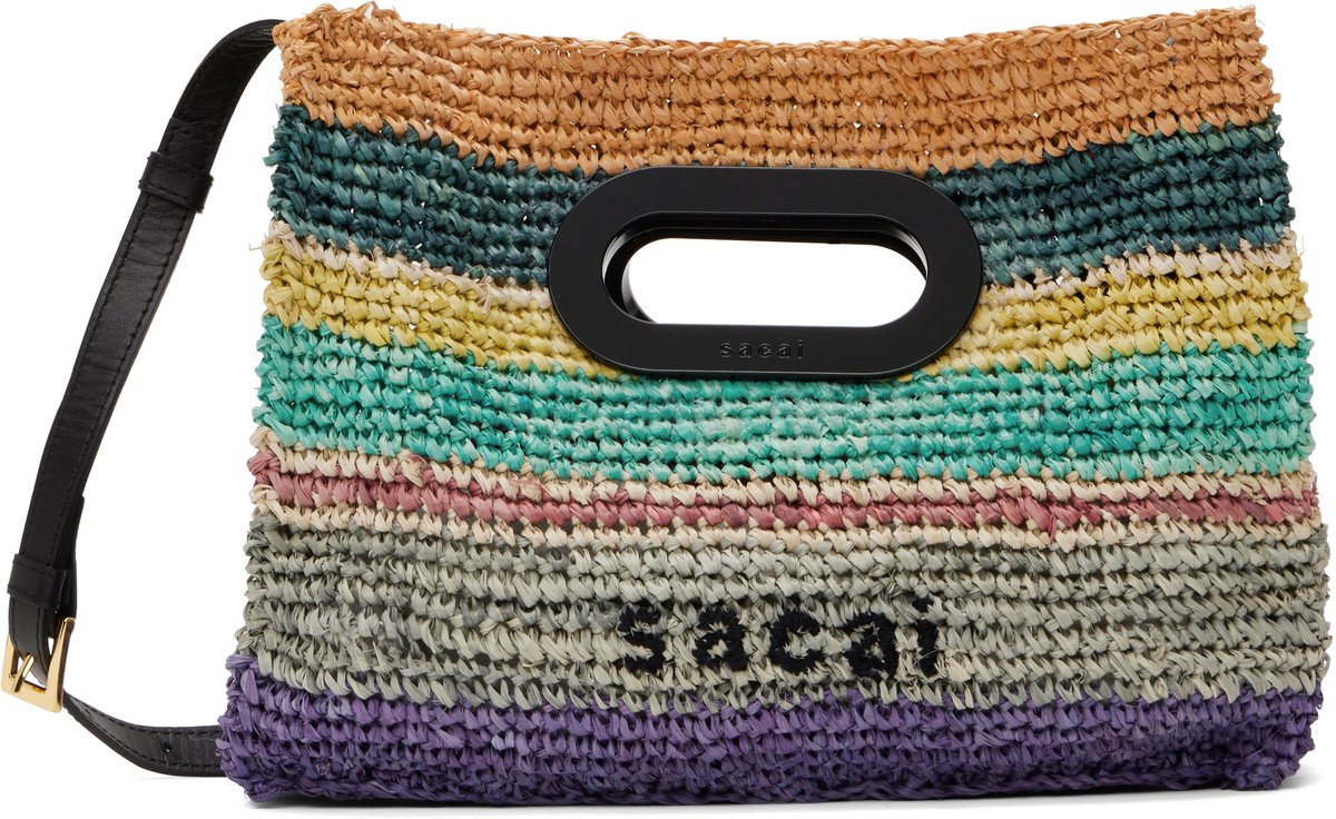 sacai Multicolor Raffia New Shopper Small Bag Sacai