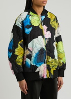 Stine Goya Floral-print Embroidered Satin Bomber Jacket Multicoloured 1