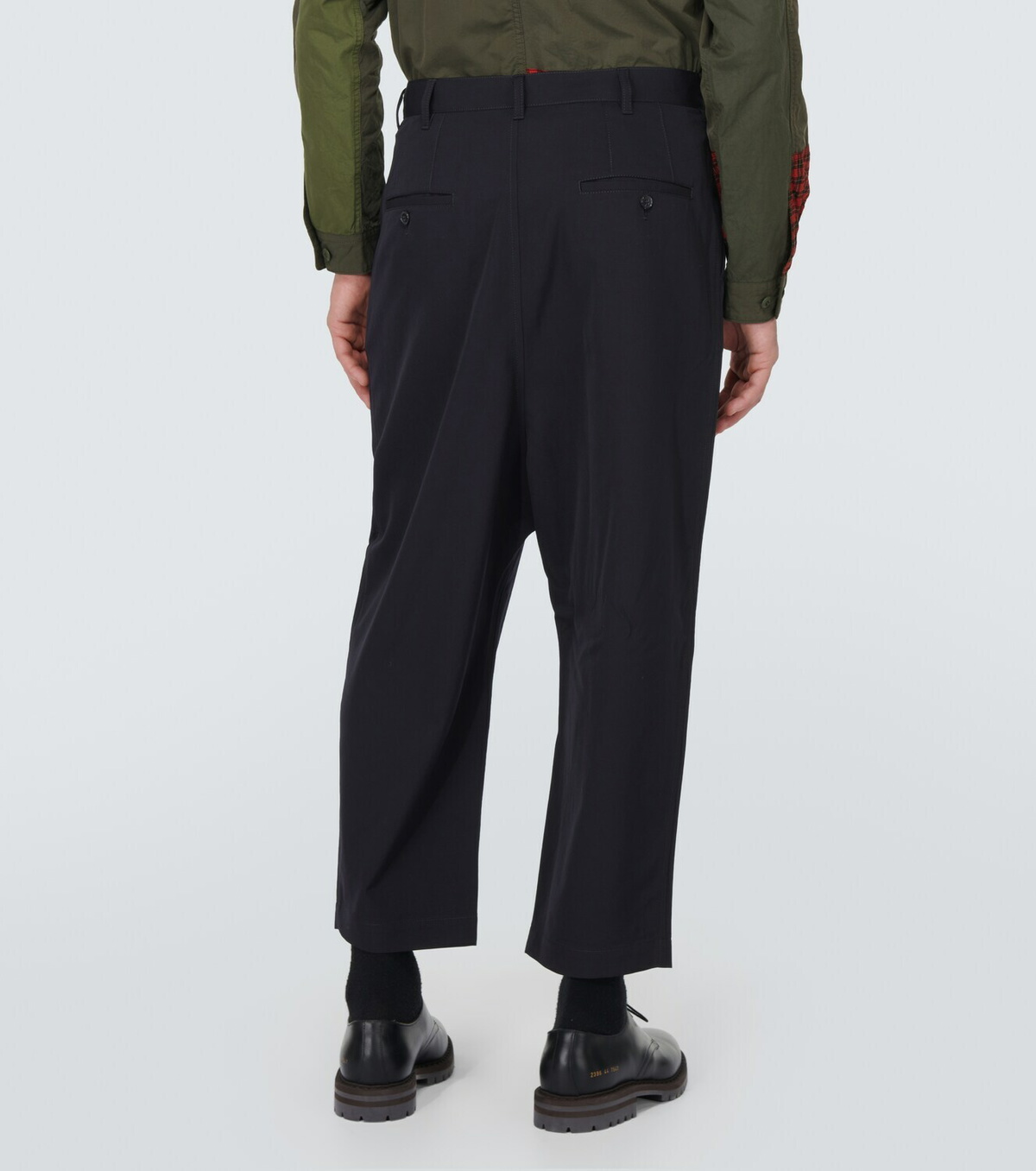 Comme des Garçons Homme High-rise cropped wool pants