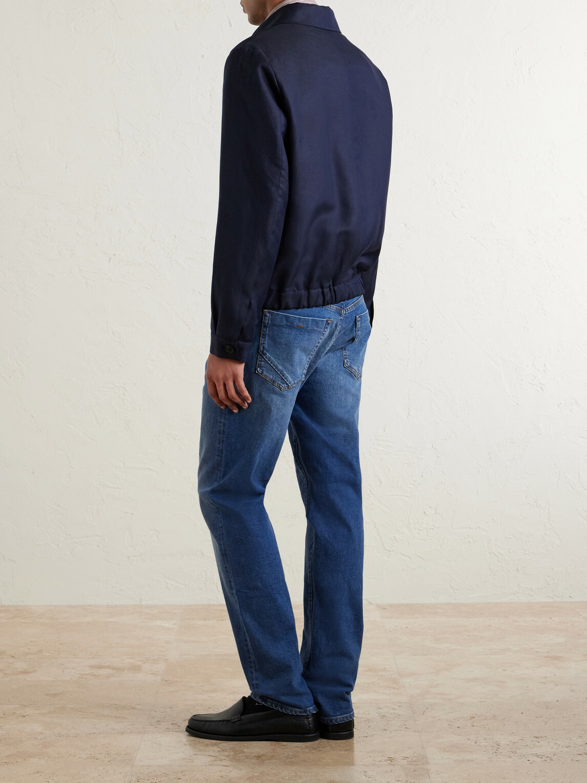 Slowear - Wool and Linen-Blend Bomber - Blue