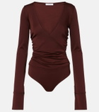 Max Mara Nigella draped wool bodysuit