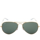 Ray Ban Aviator Sunglasses in Gold/Green