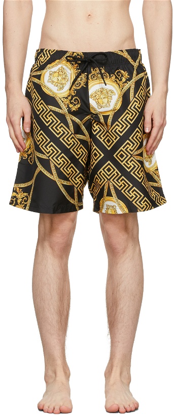 Photo: Versace Underwear Black & Gold 'La Coupe Des Dieux' Swim Shorts