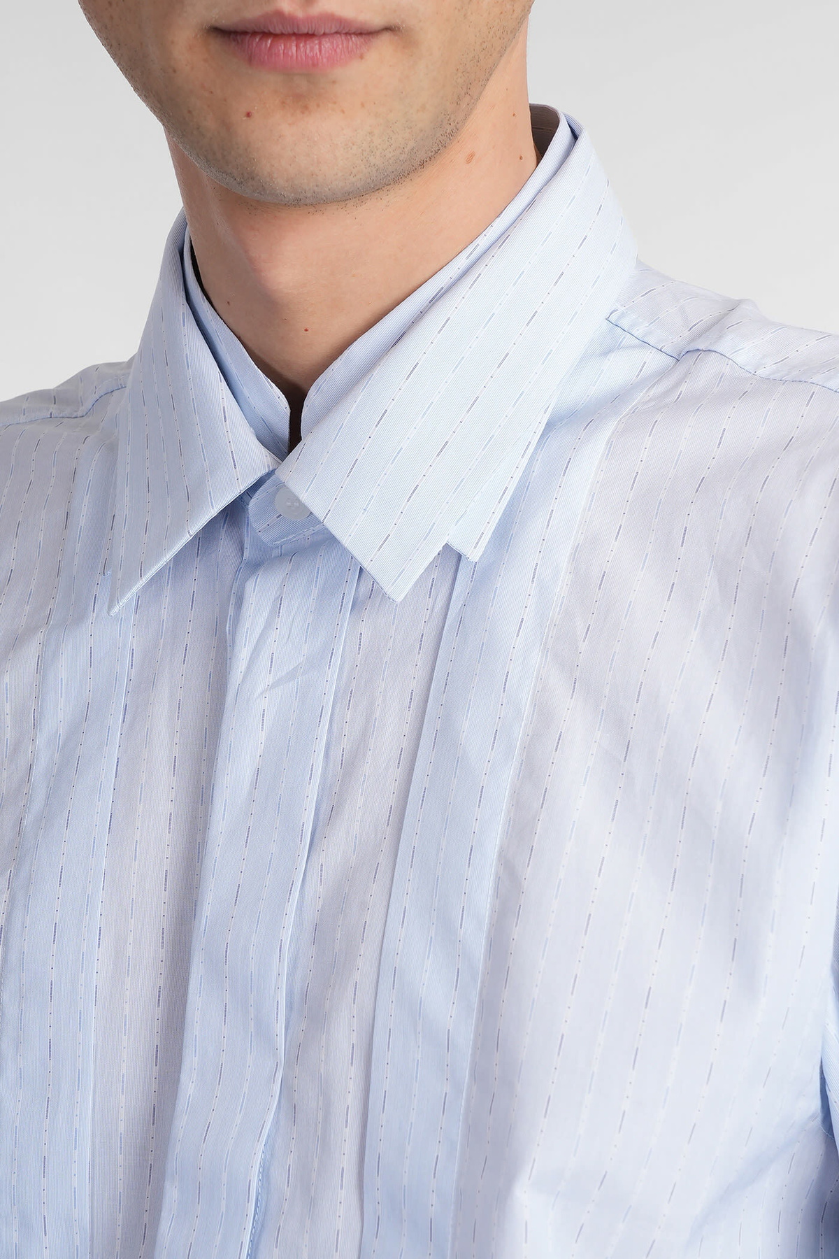 J.L-A.L Palaeo Shirt Shirt In Cyan Cotton