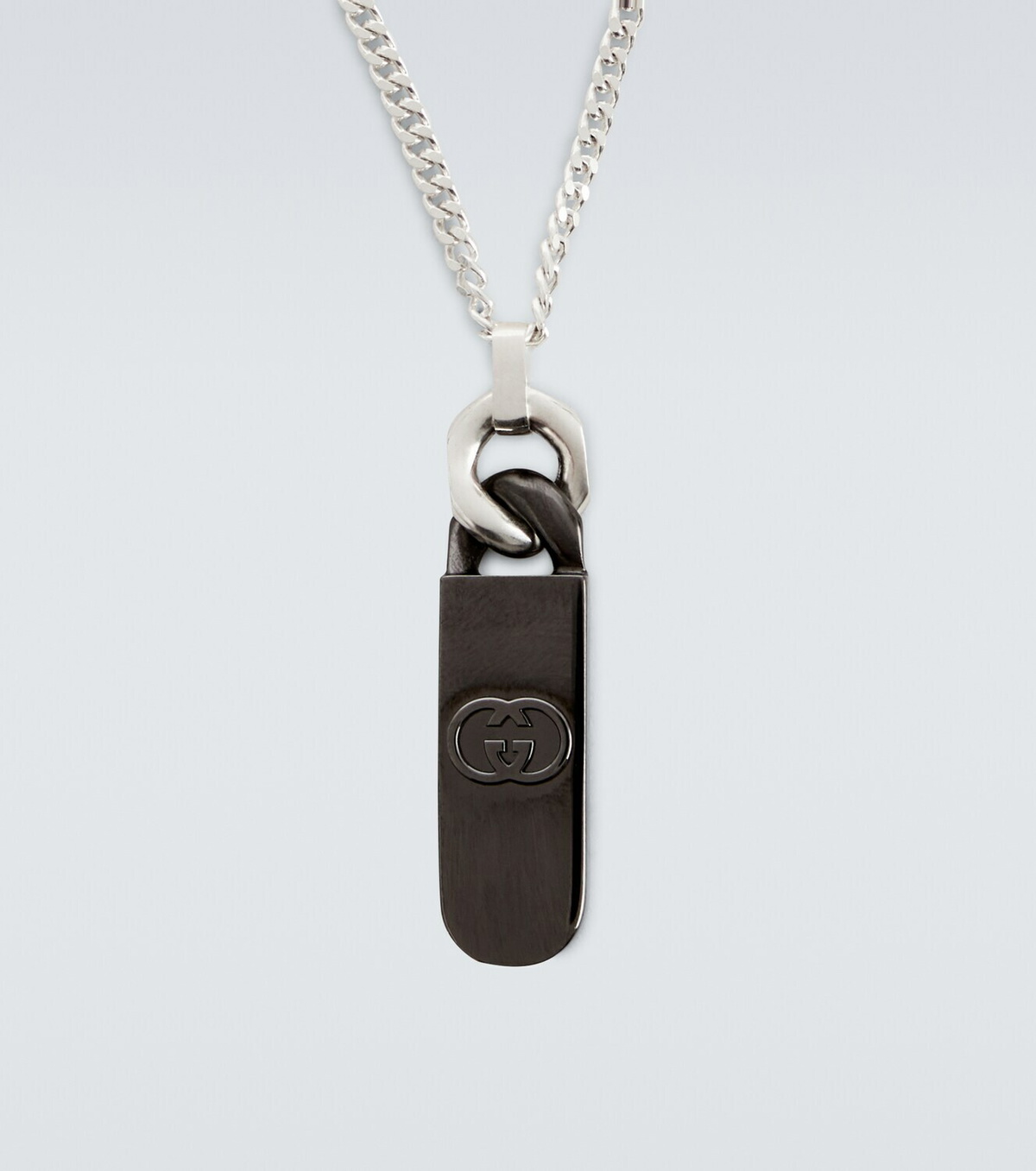Gucci Interlocking G sterling silver pendant necklace