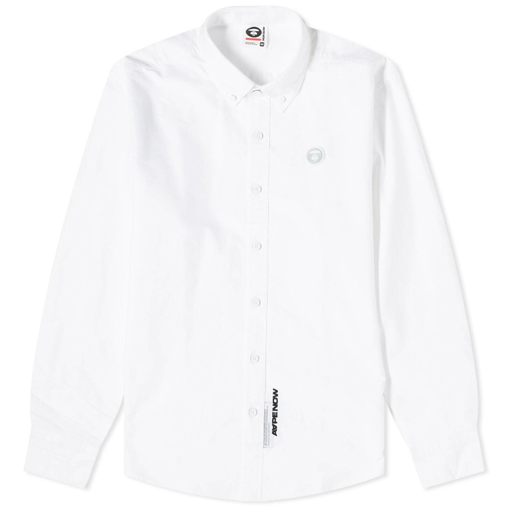 Photo: Men's AAPE Now Camo Silicon Badge Oxford Shirt in White
