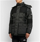 The North Face - V-Stok Faux Fur-Trimmed Quilted Canvas-Panelled Shell Hooded Down Parka - Gray