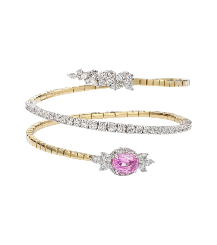 Photo: Yeprem Reign Supreme 18kt gold bangle with sapphire and diamonds