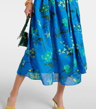 Erdem Floral cotton and linen midi dress