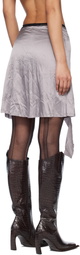 Liza Keane Silver Pyjama Miniskirt