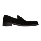Martine Rose Black Suede Square Toe Loafers
