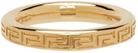 Versace Gold Engraved Greek Key Ring