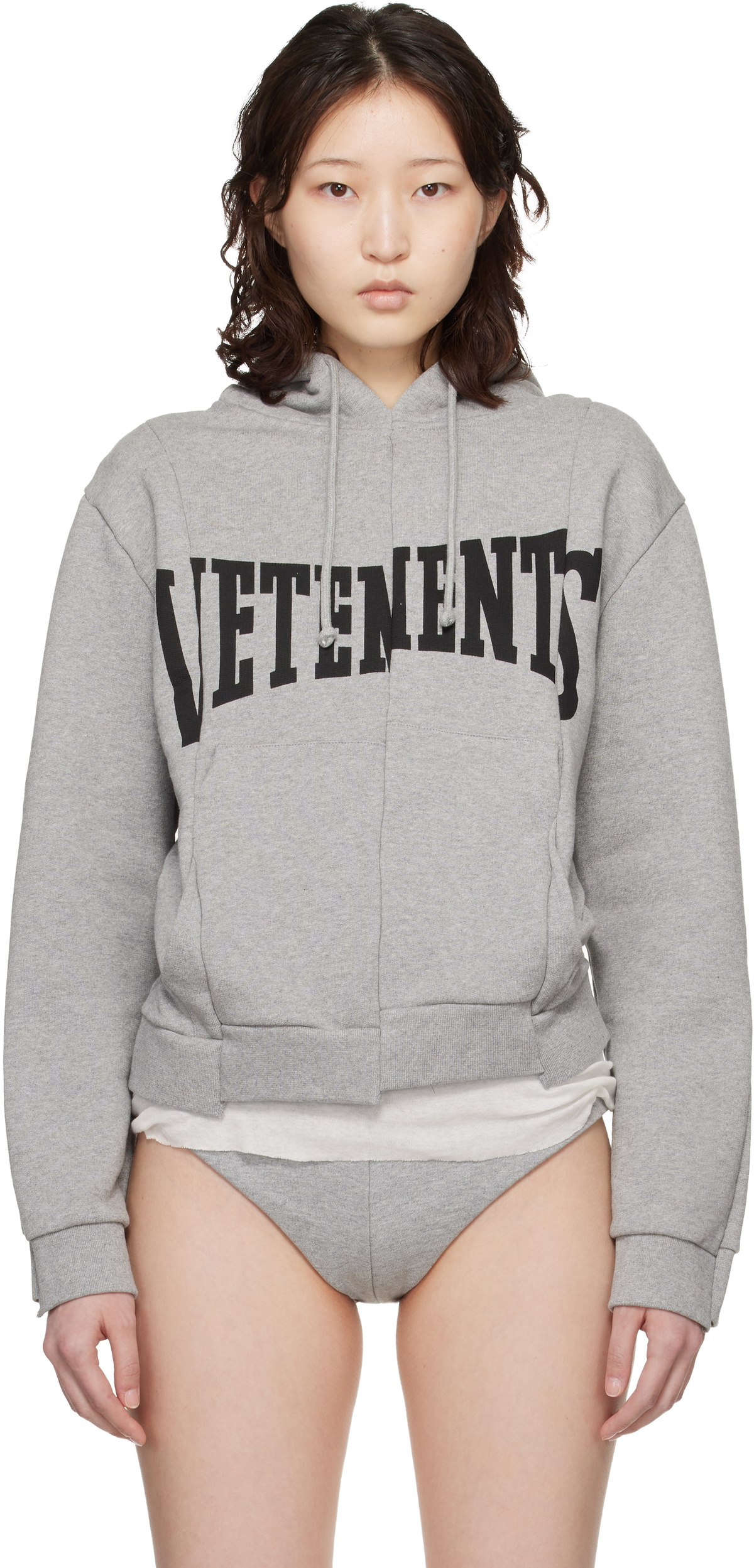 トップス VETEMENTS 19SS Elbow Cutout Hoodie Grey Vetements Vetements SS19 Bullet Elbow Cut-Out Zip Hoodie | Grailed