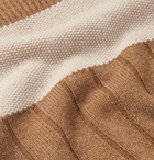 Loro Piana - Slim-Fit Striped Ribbed Cashmere Sweater - Brown