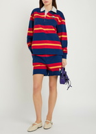 Mother The Huddle Striped Cotton Polo Shirt Multicoloured