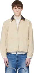 Carne Bollente Beige 'Moto Rabbit Rides Again' Denim Jacket