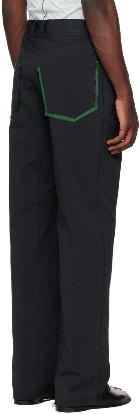 パンツ edward cuming pants Edward Cuming: Khaki Twisted Tailored Trousers | SSENSE