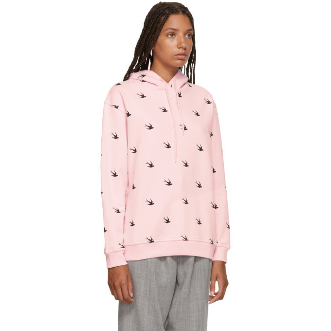 McQ Alexander McQueen Pink Swallow Hoodie McQ Alexander McQueen