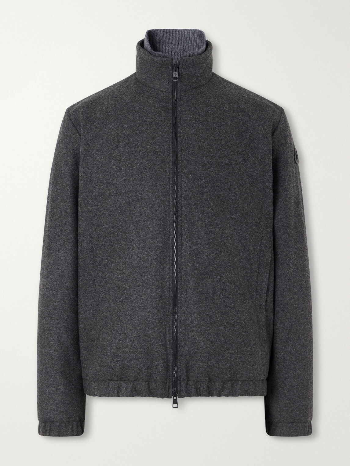 Moncler - Limberl Stretch-Flannel Padded Blouson Jacket - Gray