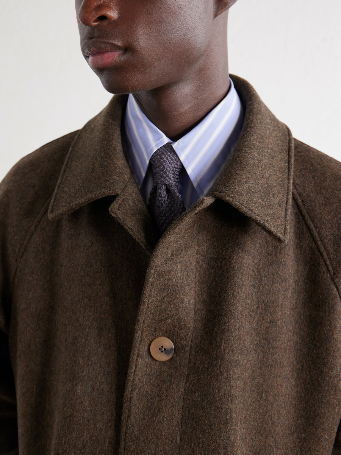 De Bonne Facture - Parisian Brushed Wool Coat - Brown