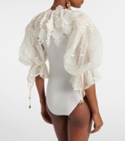 Chloé Guipure lace-trimmed cotton bodysuit