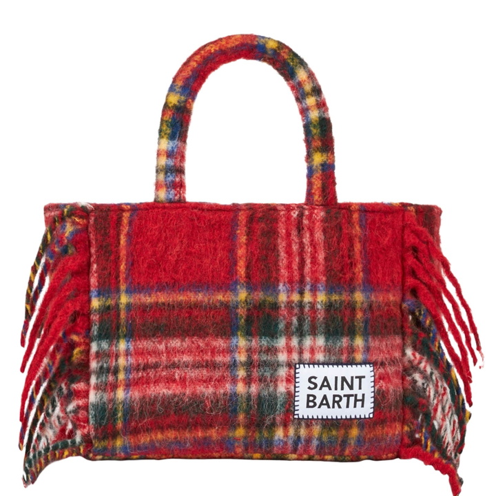Photo: MC2 Saint Barth Colette Blanket Handbag With Tartan Print