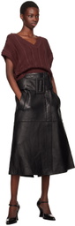 REMAIN Birger Christensen Burgundy Cable-Knit Vest