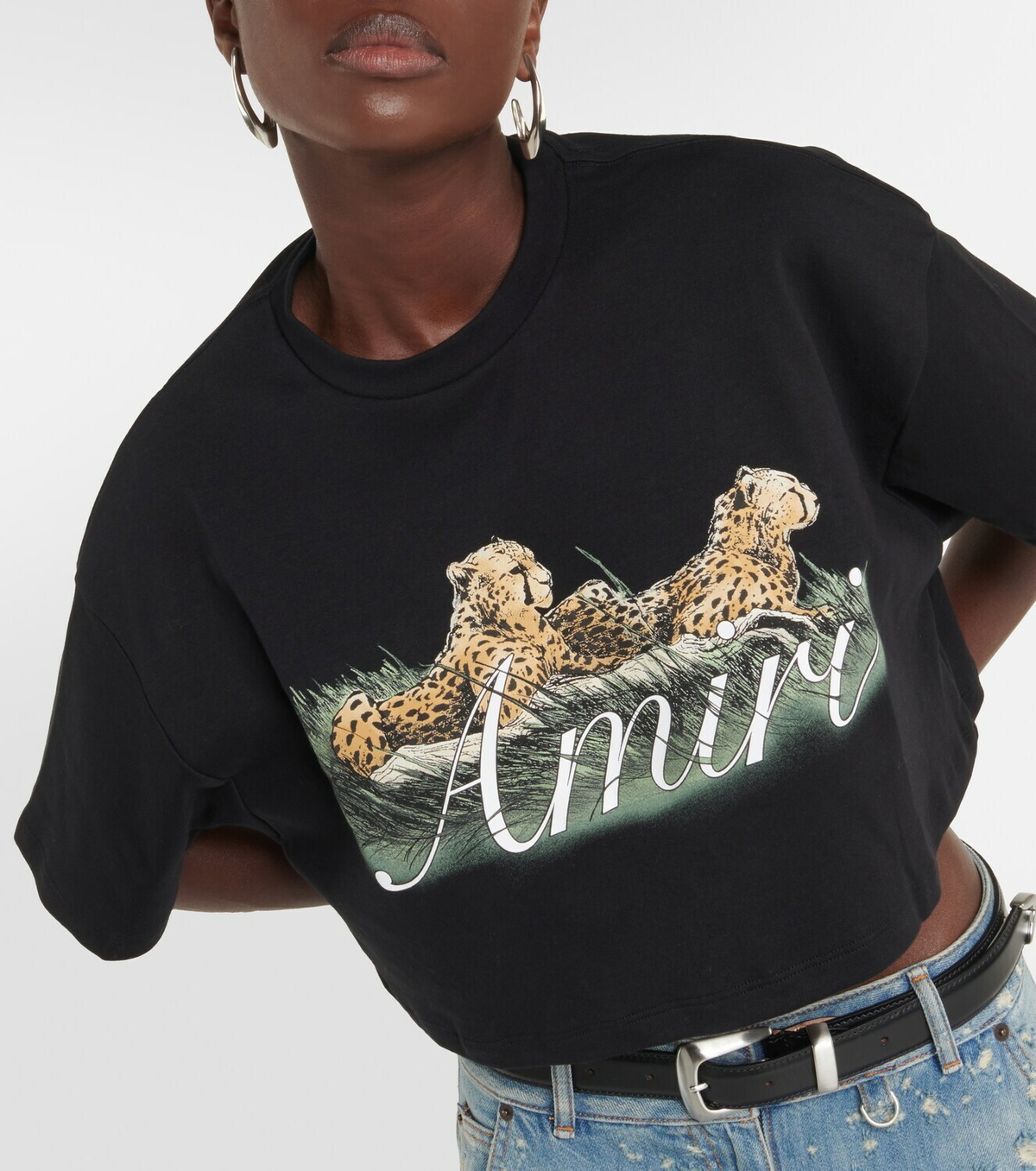 AMIRI ロゴ ライオン プリント コットン Tシャツ Amiri Logo cropped cotton T-shirt Amiri
