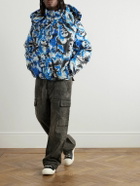 ERL - Skull Printed Padded Cotton-Twill Hooded Jacket - Blue