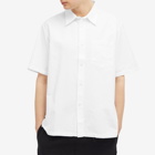 Norse Projects Men's Ivan Oxford Monogram Short Sleeve Shirt in White