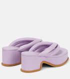 Dries Van Noten - Leather platform thong sandals