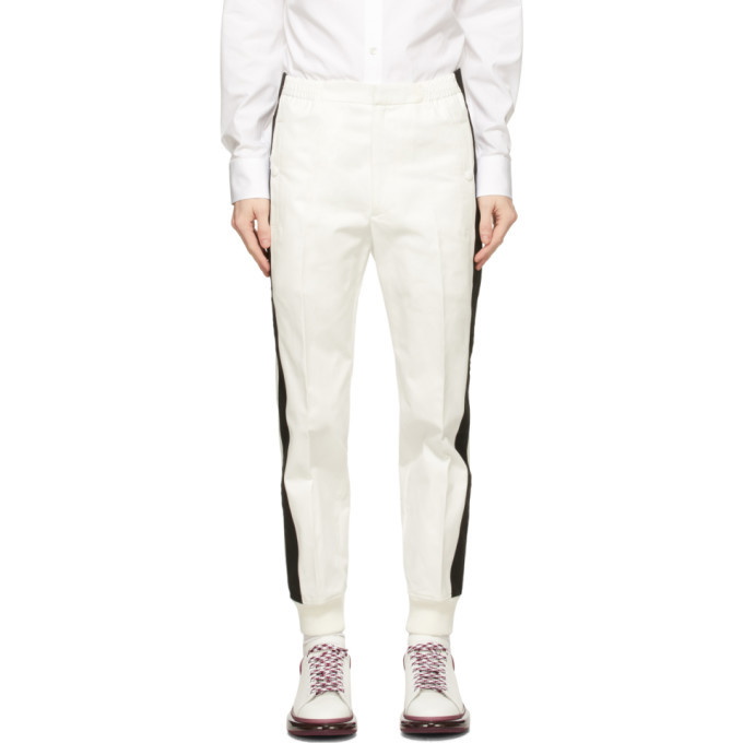 Photo: Alexander McQueen White Cotton Stripe Trousers