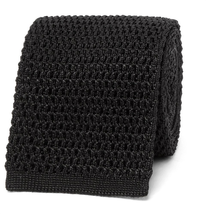 Photo: TOM FORD - 7.5cm Knitted Silk Tie - Men - Black