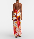 Cala de la Cruz Accasia floral halterneck maxi dress