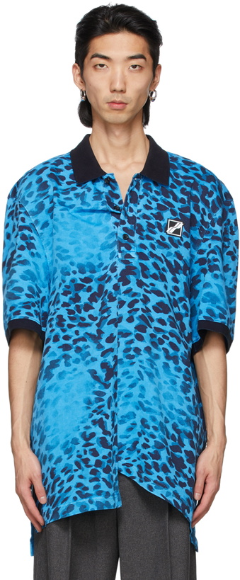 Photo: We11done Blue Leopard All Over Polo