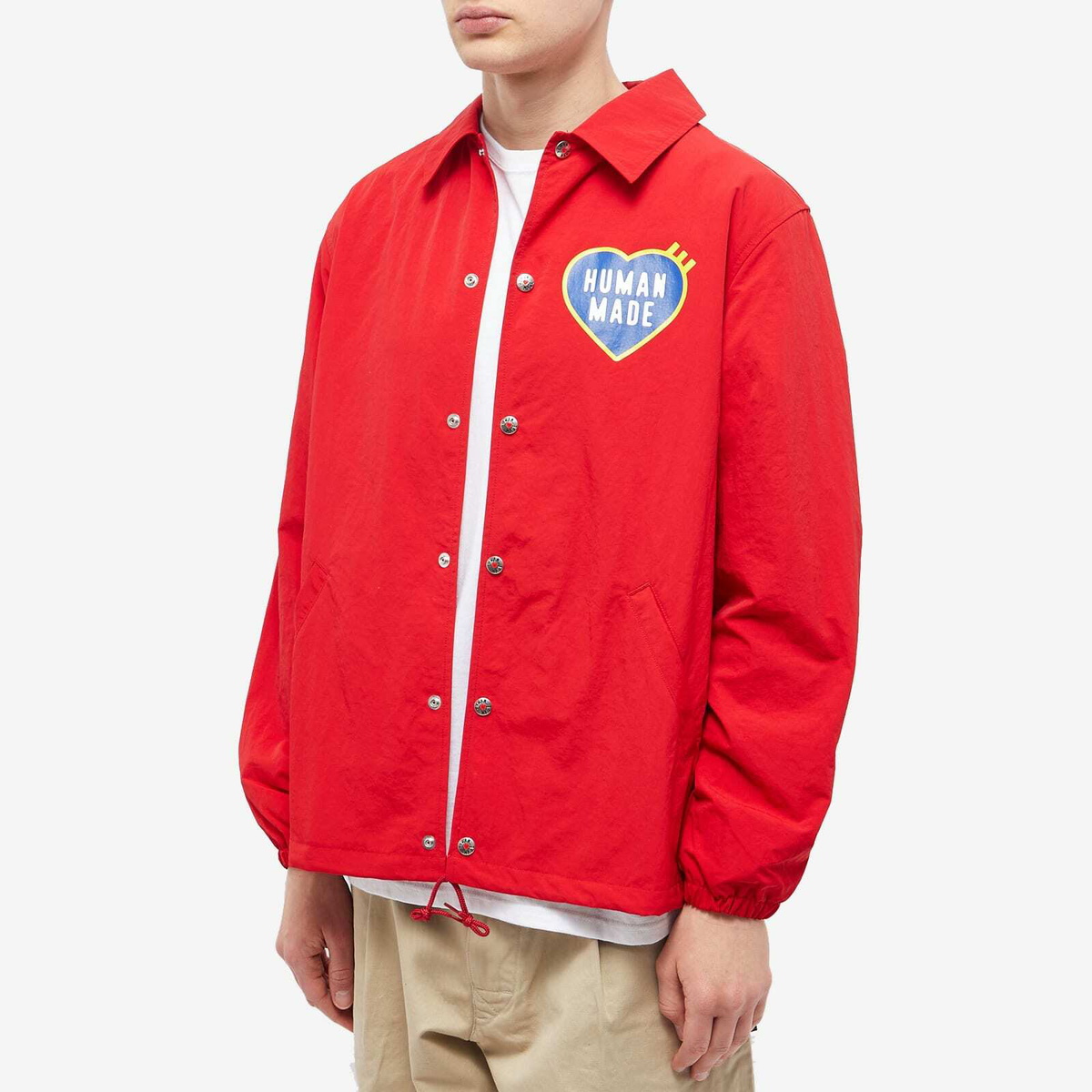 Human Made Men's Coach Jacket in Red Human Made