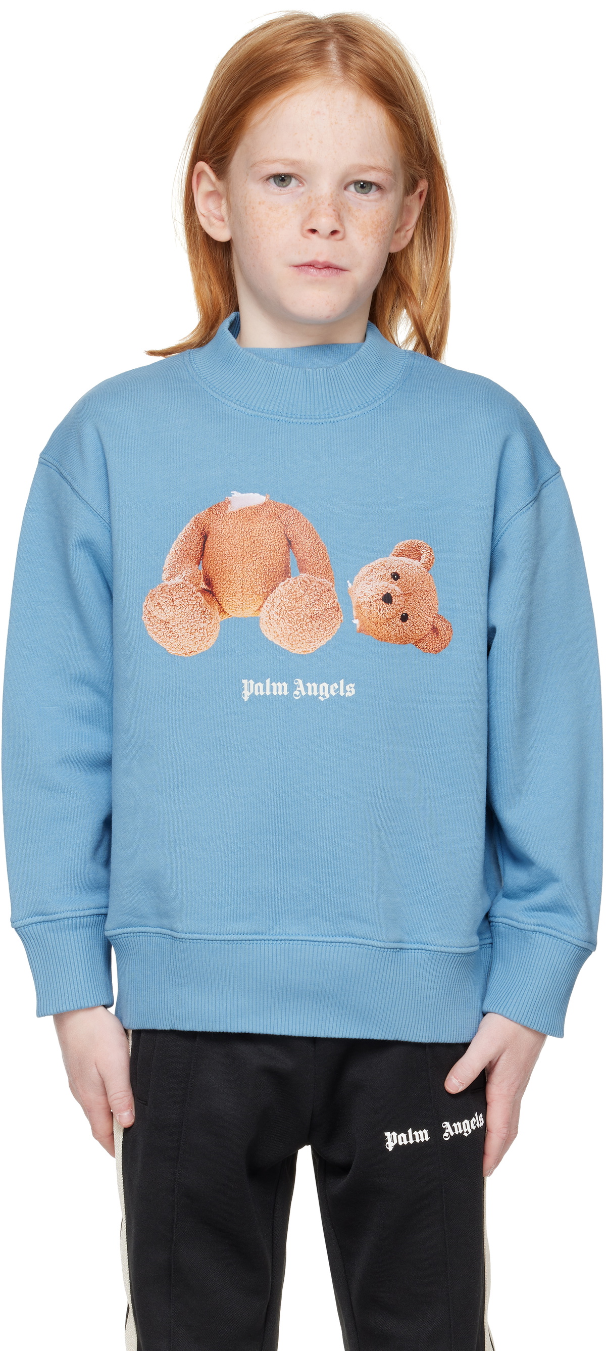 Palm Angels Kids Blue Bear Sweatshirt