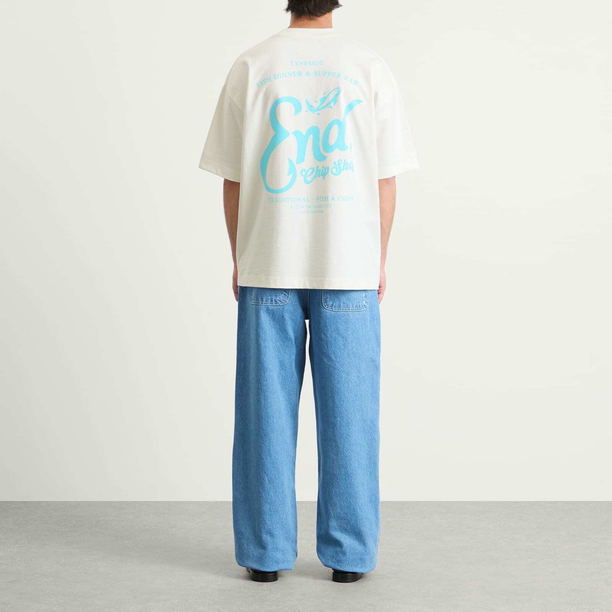 END. Coastal Fish Bar By The Sea T-Shirt in Ecru