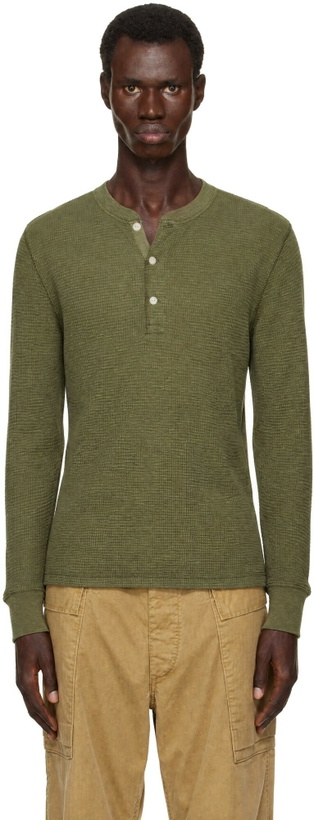 Photo: RRL Khaki Waffle-Knit Henley