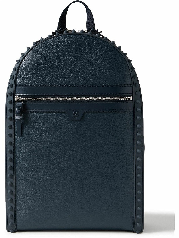Photo: Christian Louboutin - Backparis Spiked Rubber-Trimmed Full-Grain Leather Backpack