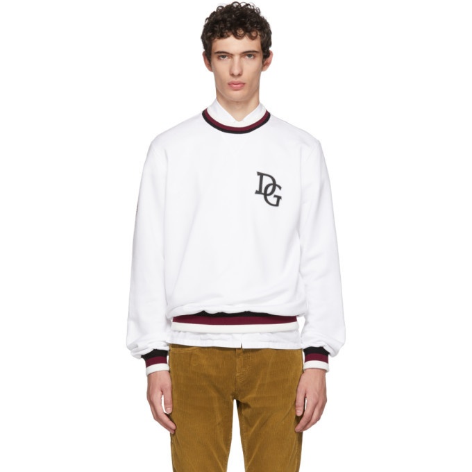 Photo: Dolce and Gabbana White Logo Sweatshirt